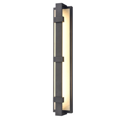 24" Crossroads Outdoor Aluminum Sconce in Charcoal Black Finish