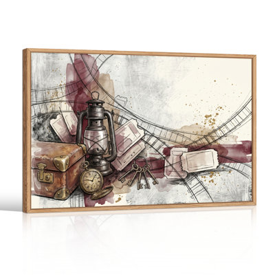 Vintage Travel Canvas Wall Art Oil Painting Print Set Of 1