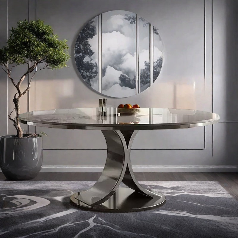 Table de salle à manger simple Advanced Advanced Home Modern, H 29,5 po x L 53,1 po x l 53,1 po, Blanc