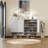 Fluted Modern Shoe Cabinet With Adjustable Shelves And Open Compartment-1533455282