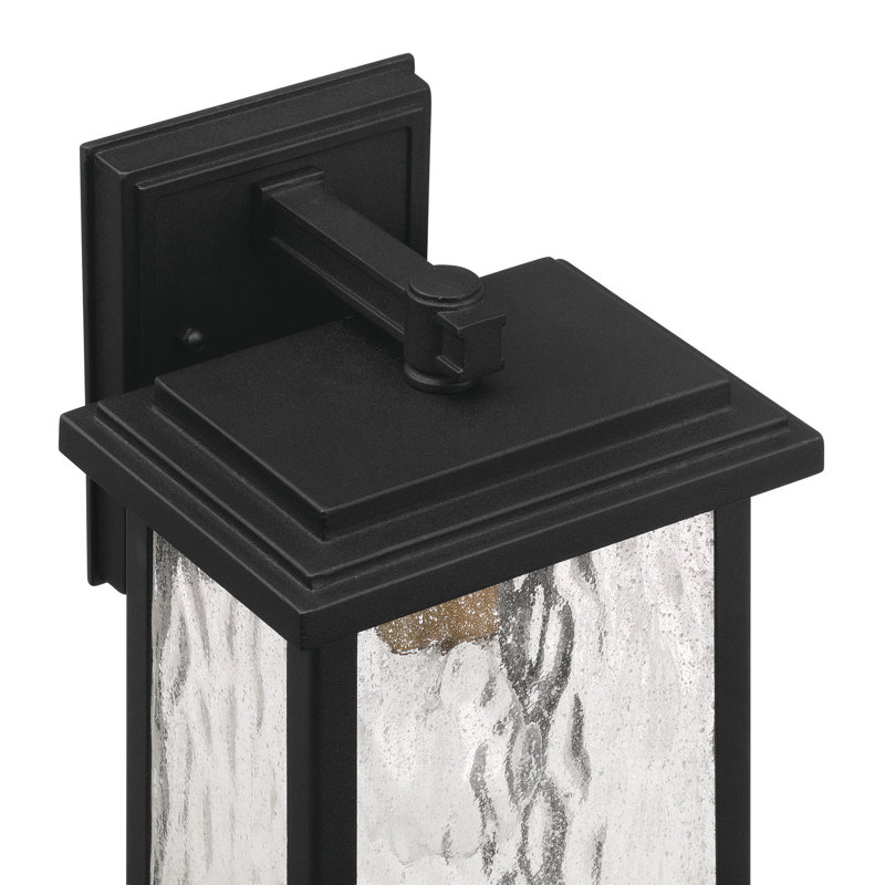 Applique murale d'extérieur 1 lumière Riam - noir avec accent laiton - Riam