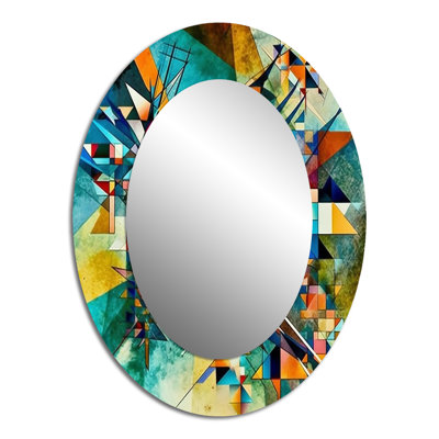 Automne Jazz dans l'après-midi Fusion géométrique - Miroir mural moderne multicolore