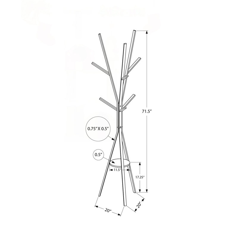 Portemanteau 72 po H 6 po, White