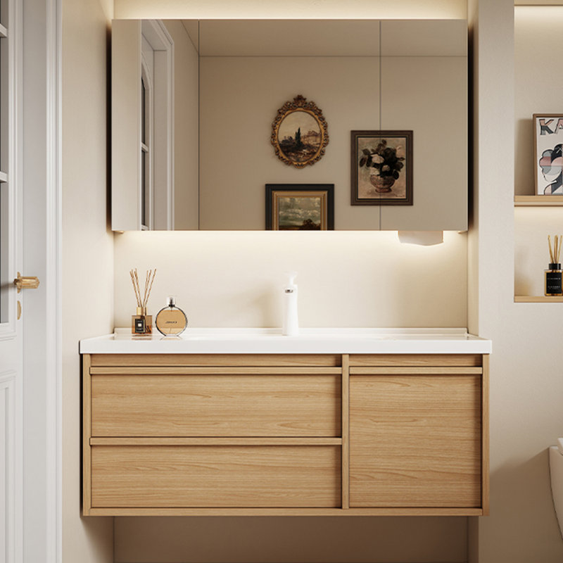 Log style simple bathroom cabinet
