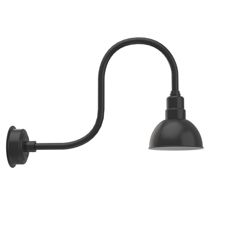 Luminaire de grange d’extérieur à del Dipkarpaz, H 9 po x l 8 po x P 17 po, Noir mat