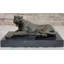Sculpture de léopard de guépard en bronze à chaud, art original sur base de marbre