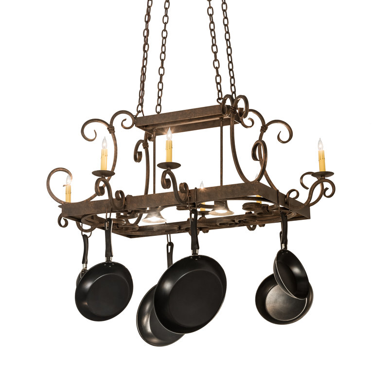 Caiden Handcrafted 6 Light Pot Rack
