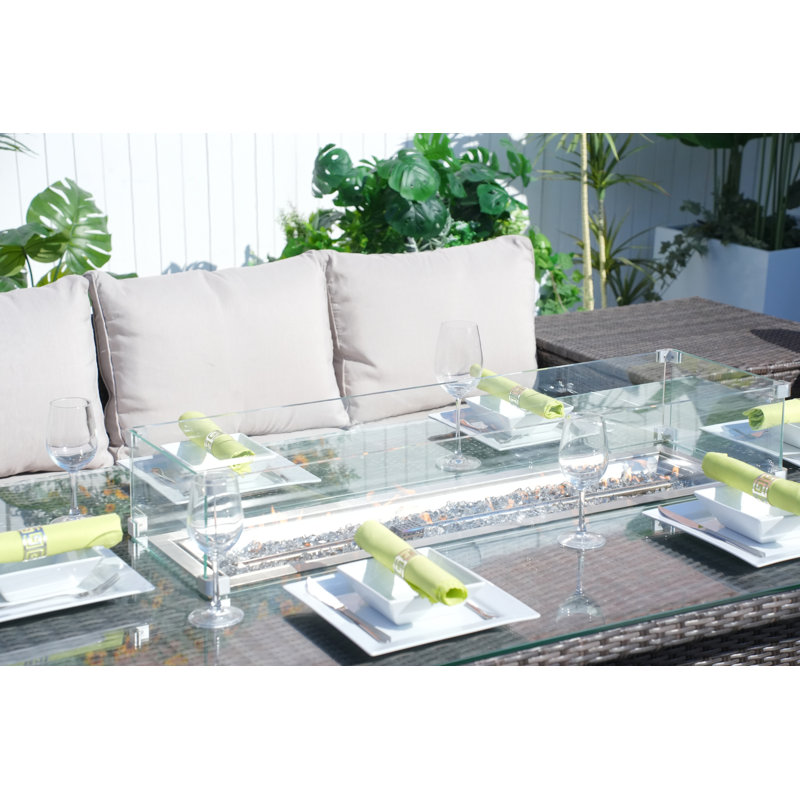 Ikisha Rectangular 8 - Person 71" Long Dining Set with Cushions