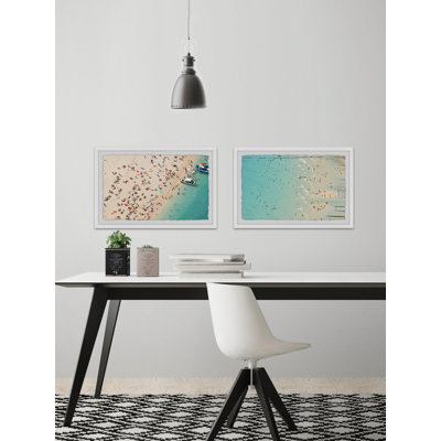 Beaches Diptych - Ensemble de 2 reproductions de photos sur papier encadrées