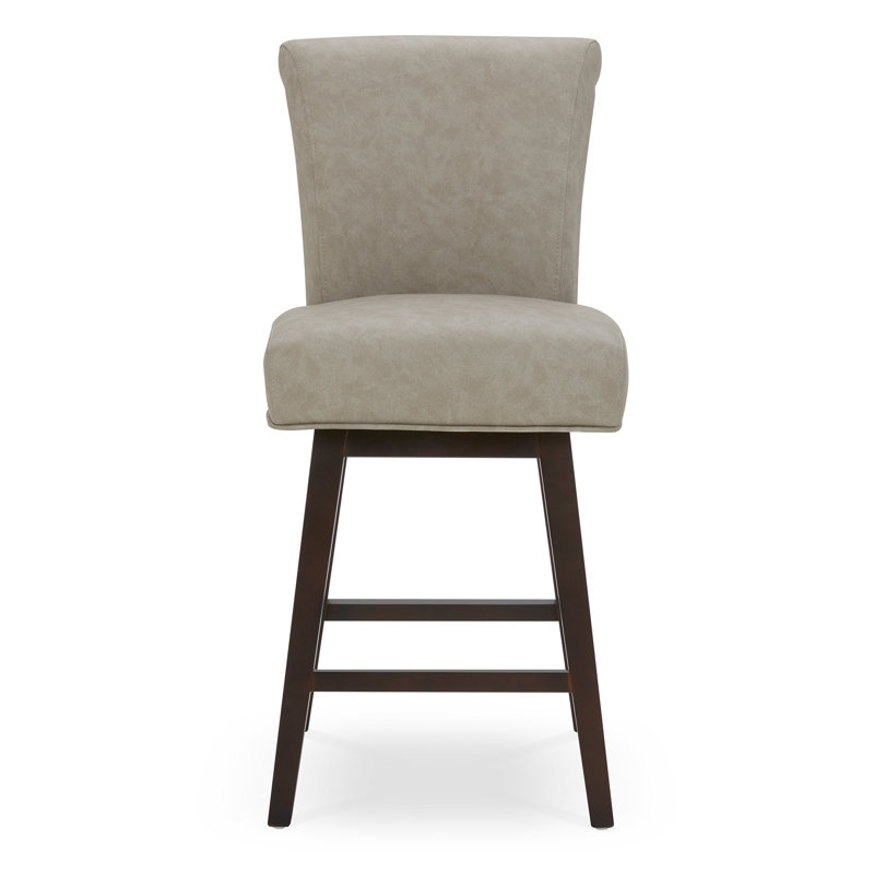 Alanys Swivel Upholstered Counter Stool, Stone Gray