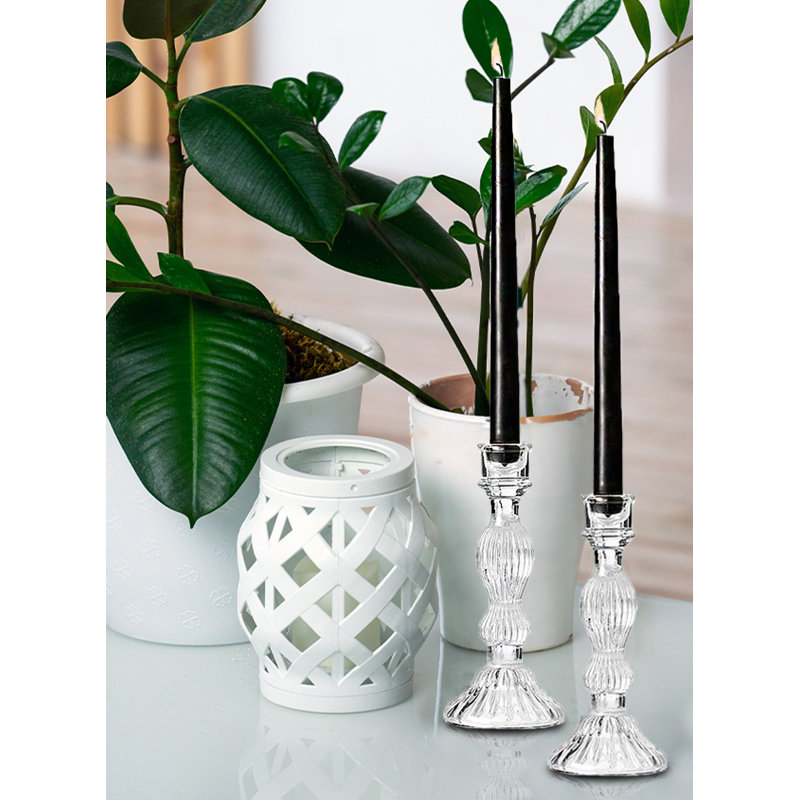 Glass Tabletop Candlestick, Large