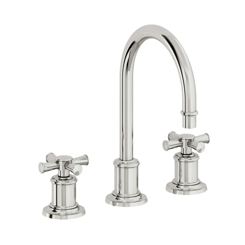 Miramar Widespread Lavatory Faucet with ZeroDrain, Polished Chrome, Cross Handle
