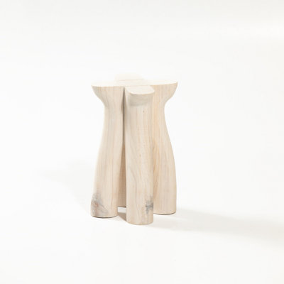Med Wood Pedestar Burned Dia 17" & H 11" by Wrought Studio
