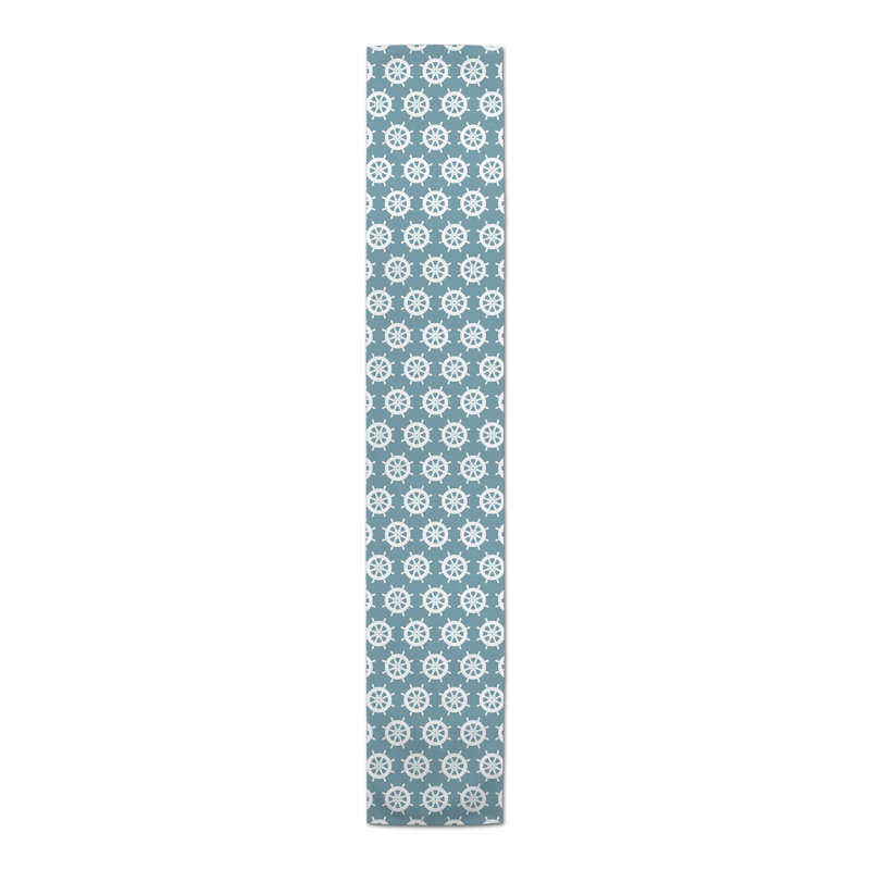 Chemin de table lapin Savarese, 72 po x 16 po, Light Blue, Abstraction 1