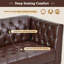 Canapé spacieux 3 places, pieds en bois et cuir PU, style Chesterfield moderne pour la maison-1130363636