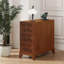 Table de bout avec 3 tiroirs, table de coin avec 2 tablettes ouvertes, table d'appoint haute pour la chambre à coucher et le coin, noyer, date prévue de livraison (2025/5/27)-27643069