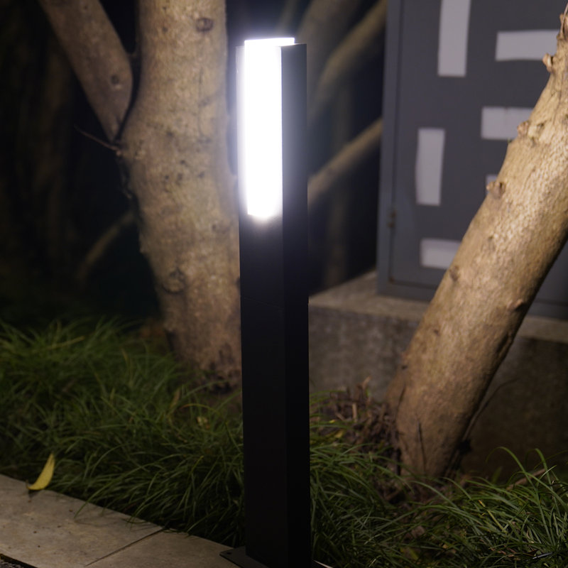 Lumière de sentier d'extérieur à DEL de style européen moderne avec lumière de jardin des deux côtés, Noir