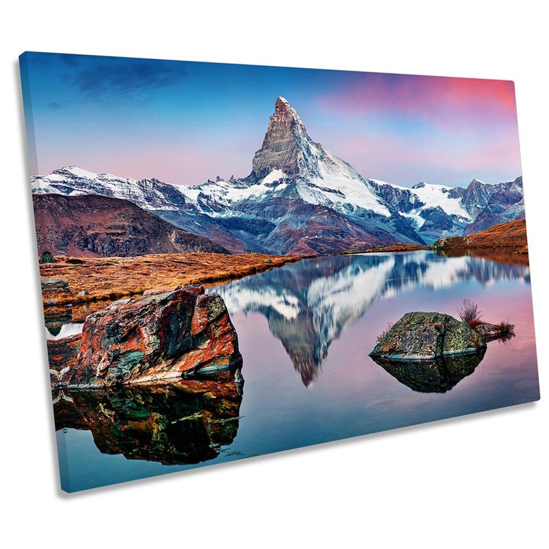 Matterhorn Mountain Lake - Wrapped Canvas Art Prints, 30.5cm H x 45.7cm W x 2cm D