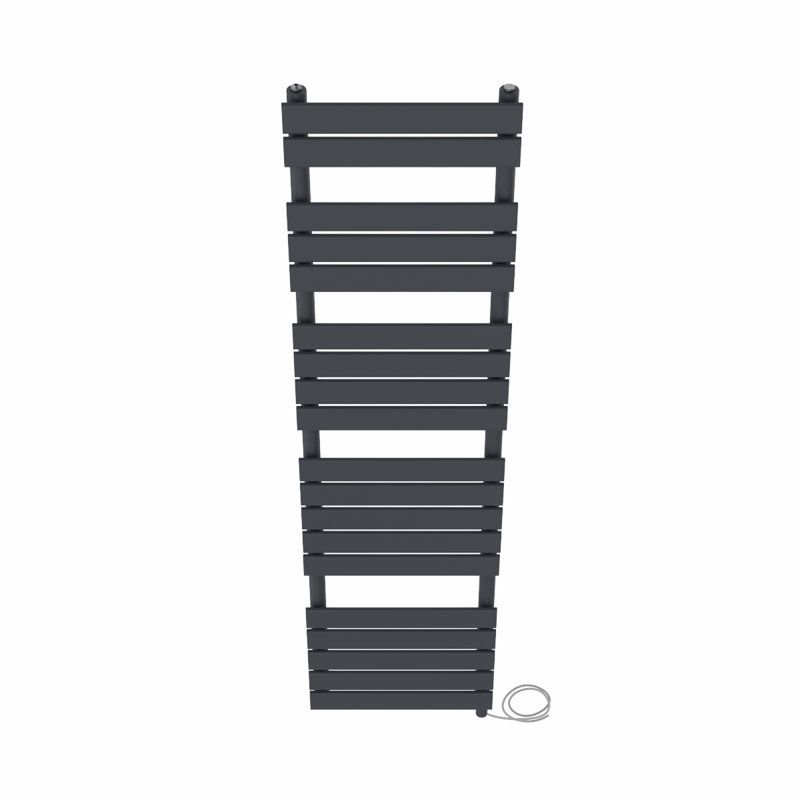 Bozan Flat Panel Towel Rail Heated Towel Rails, Anthracite, 180cm H x 45cm W x 6.2cm D