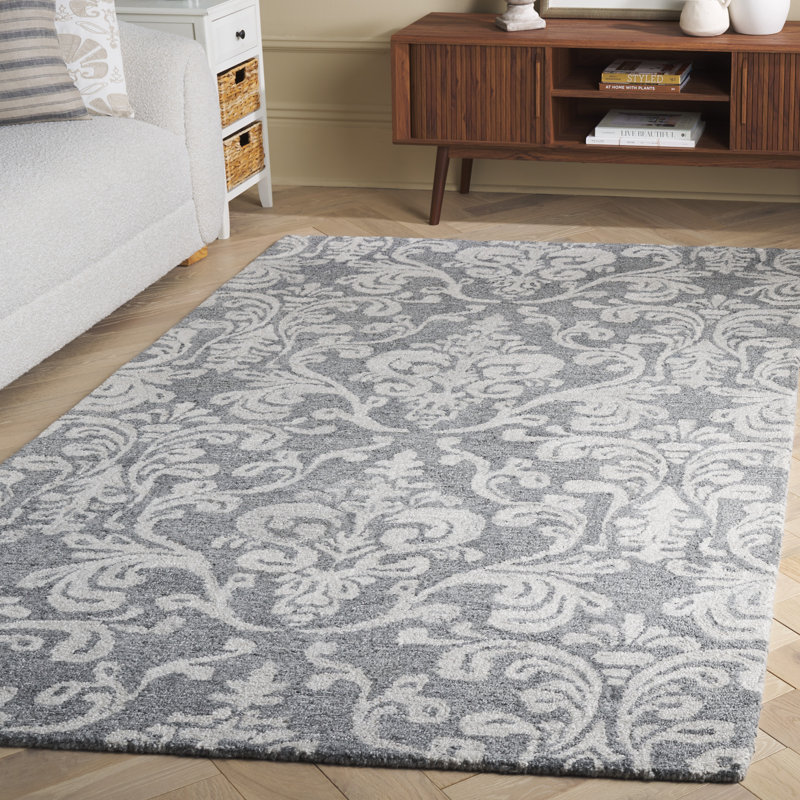 Colen Tufted Performance Damask Rug, Rectangle 5' x 8'