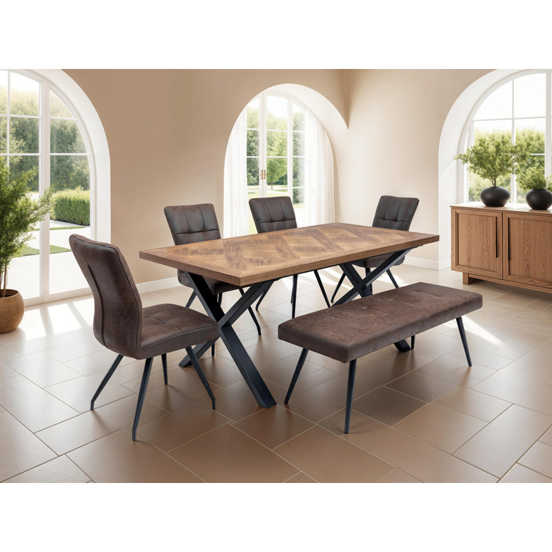 Metal Base Dining Table