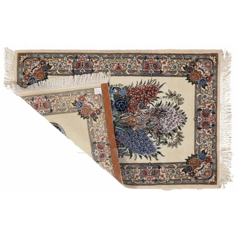 Tapis persan classique noué à la main nouvel âge irovien / bleu / rouge 2 pi 6 po x 3 pi 11 po Persian