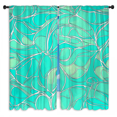 Rideaux abstraits abstraits et transparents - 2 panneaux
