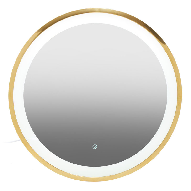 Azleigh Metal Flat Wall Mirror, Gold