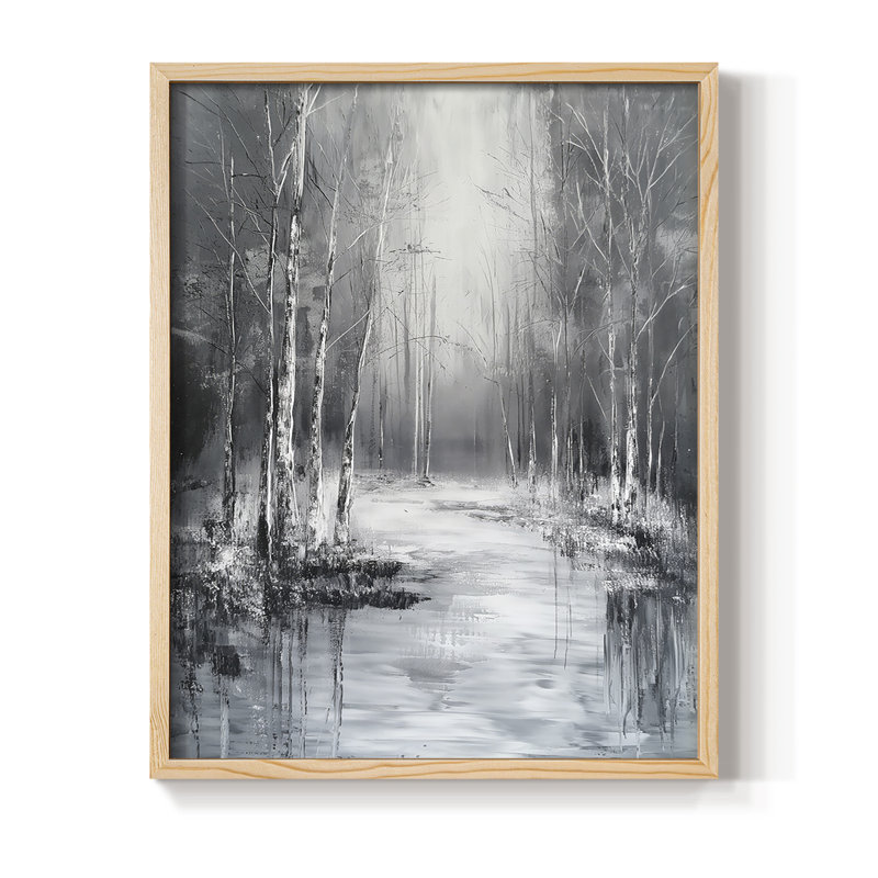 LANDSCAPES Series XCII Framed Print - Solid Wood, 21" H x 17" W