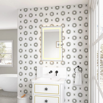 Miroirs de salle de bain 40 * 24 dans la salle de bain, miroir de maquillage à intensité variable pour mur, rétroéclairé et incassable, antibuée (horizontal / vertical)