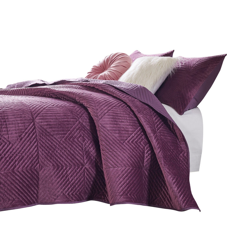 Orange Twin Reversible Microfiber Quilt Set with Sham