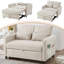 2 Seater Linen Sofa Bed-1172008659