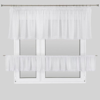 Ahniyla Solid Colour Tailored Kitchen Curtain
