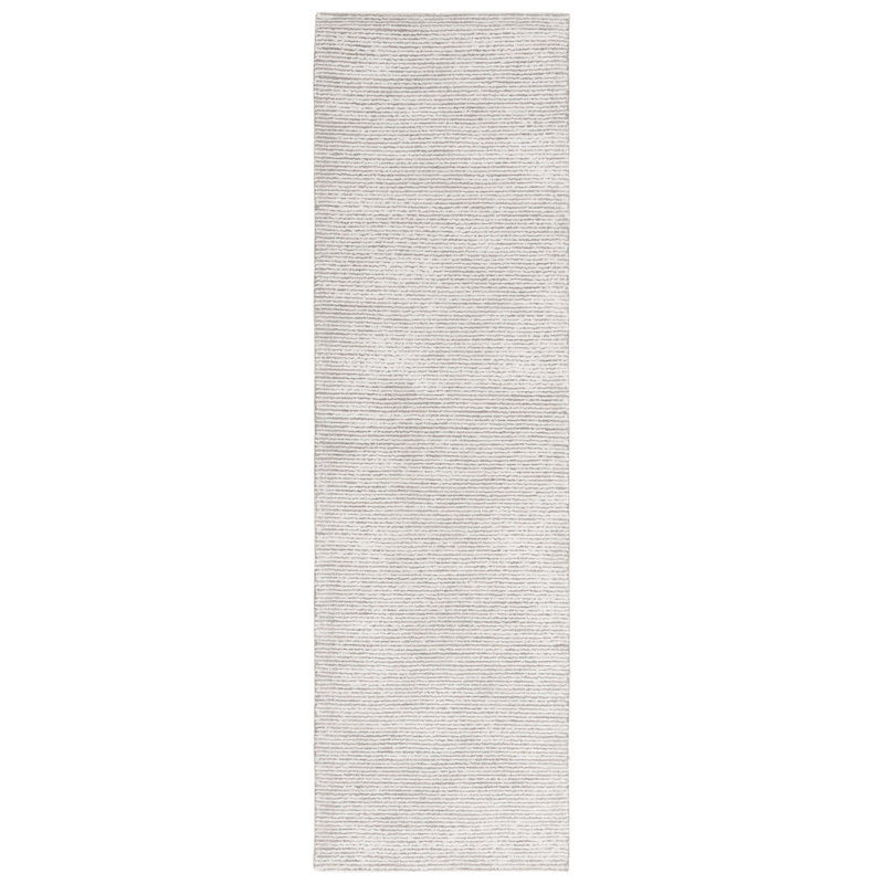 Tapis gris / ivoire en laine / viscose / coton touffeté à la main Masanao, Tapis de couloir 2 pi 3 po x 8 pi
