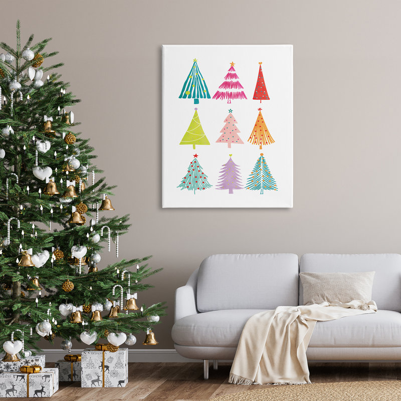 «Varied Fun Christmas Trees», impression sur toile, H 48 po x l 36 po x P 1,5 po