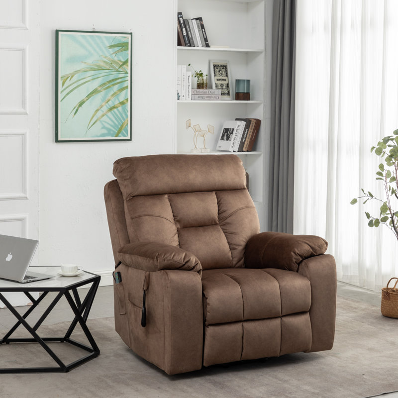 41" Wide Oversize Velvet Power Lift Recliner Chair with Heat and Massage, Camel Velvet