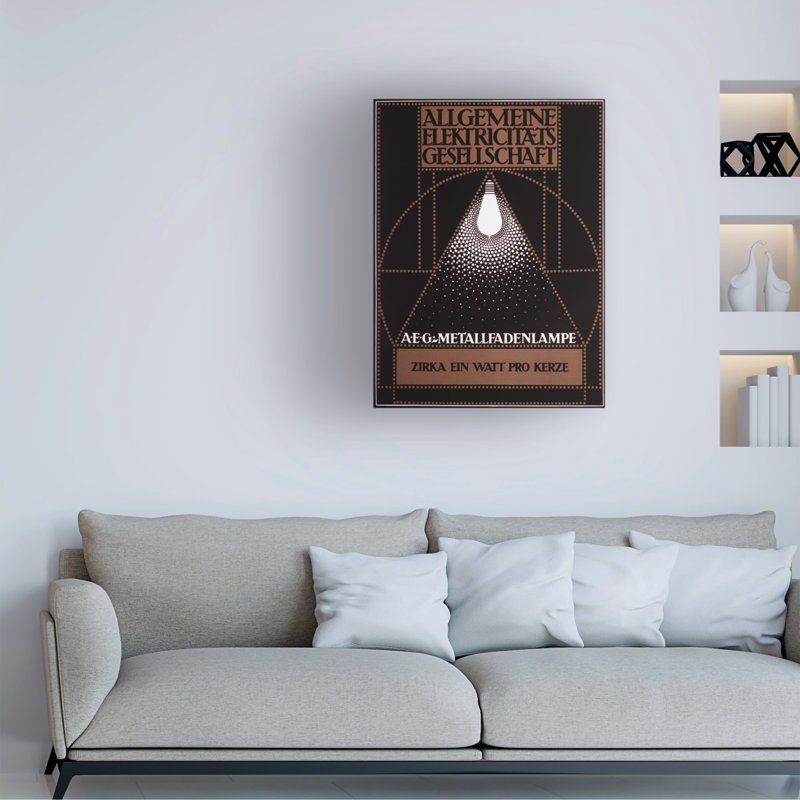 "Peter Behrens", affiche publicitaire pour la compagnie "General Electric", 1910, art sur toile, 19" H x 14" W
