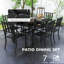Abriya 6 - Person Steel Patio Dining Set Umbrella Hole Included Rectangular Table