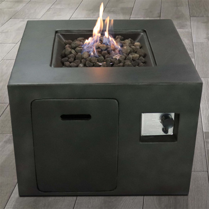 24" H x 30" W Concrete Outdoor Fire pit, Charcoal