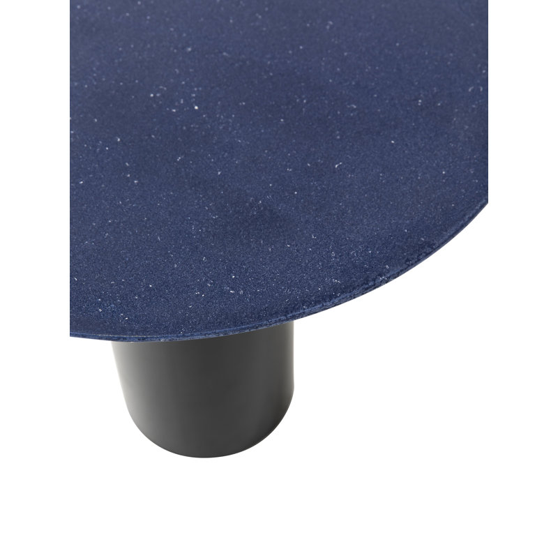 Mush Marble End Table, Blue, 12.25" H x 19.75" W x 19.75" D
