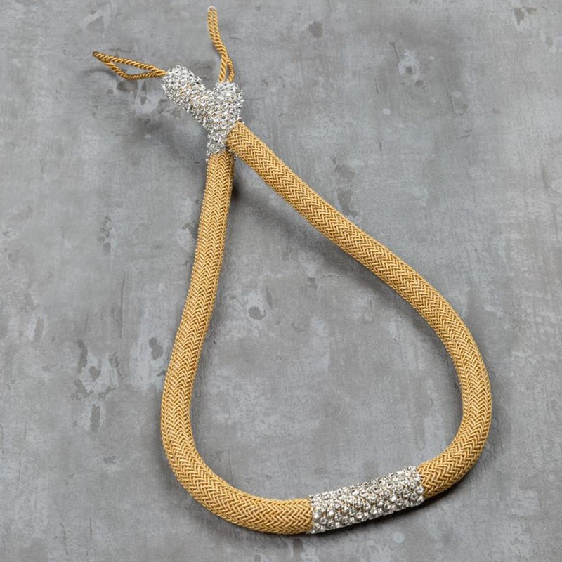 Glenville Fabric 10cm Curtain Tieback, Yellow