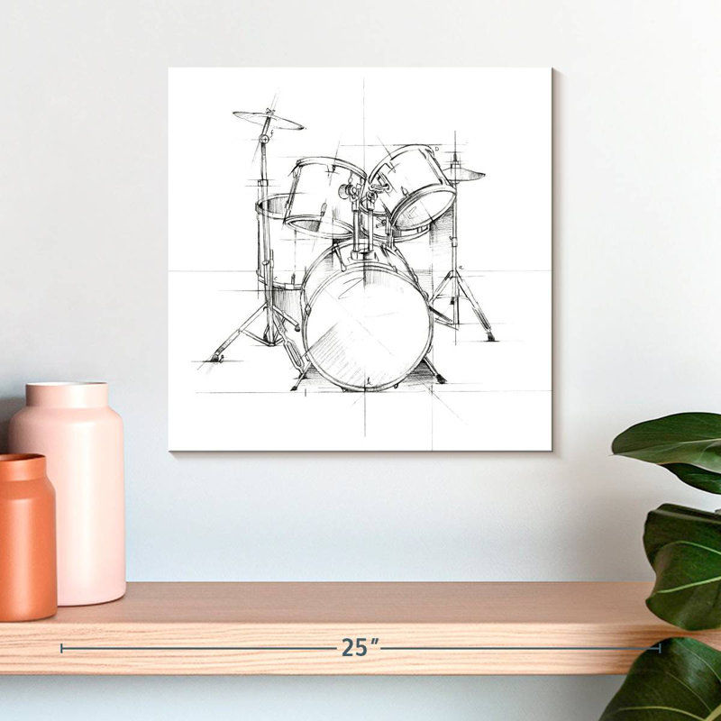 Abarca Drum Sketch, 16" H x 16" W