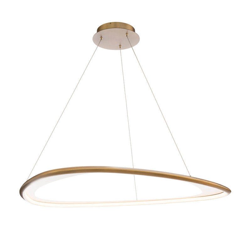 Oyster LED Pendant, 4000K, 42" W x 42" D, Aged Brass
