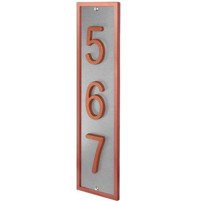 Royal Shade Floating Vertical  AFramed Aluminum Address Plaque – Customized 3/4/5-Digit House Numbers for Stylish Indoor and Outdoor Spaces