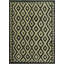 Tapis ivoire / noir en laine noué à la main de conception unique 4 pi 10 po x 6 pi 8 po Jameelah