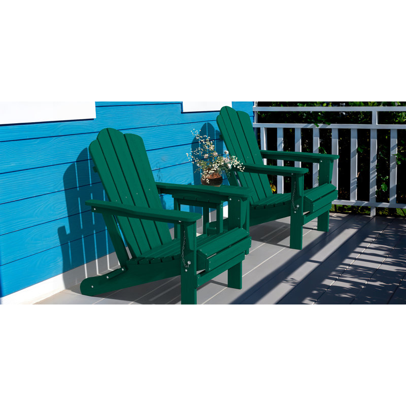 Wolak Foldable Outdoor Adirondack Chair, Dark Green