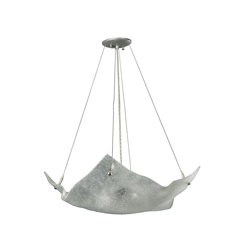 26" Wide Crinkle Clear Texture Inverted Pendant