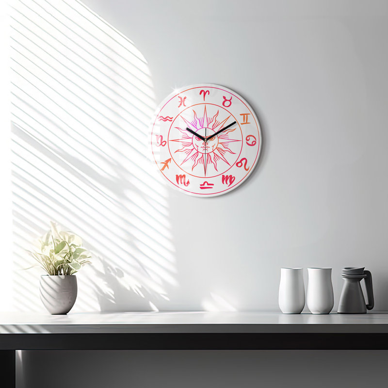 Glass Wall Clock, White