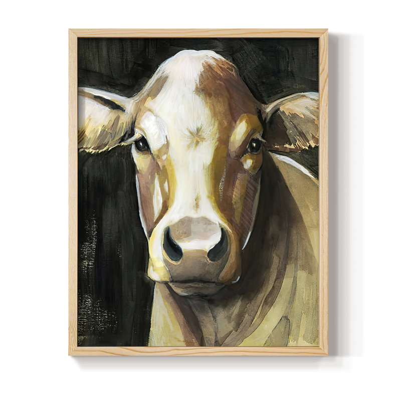 «Sweet Eyes I», reproduction encadrée - bois massif, Naturel, H 30 po x l 24 po