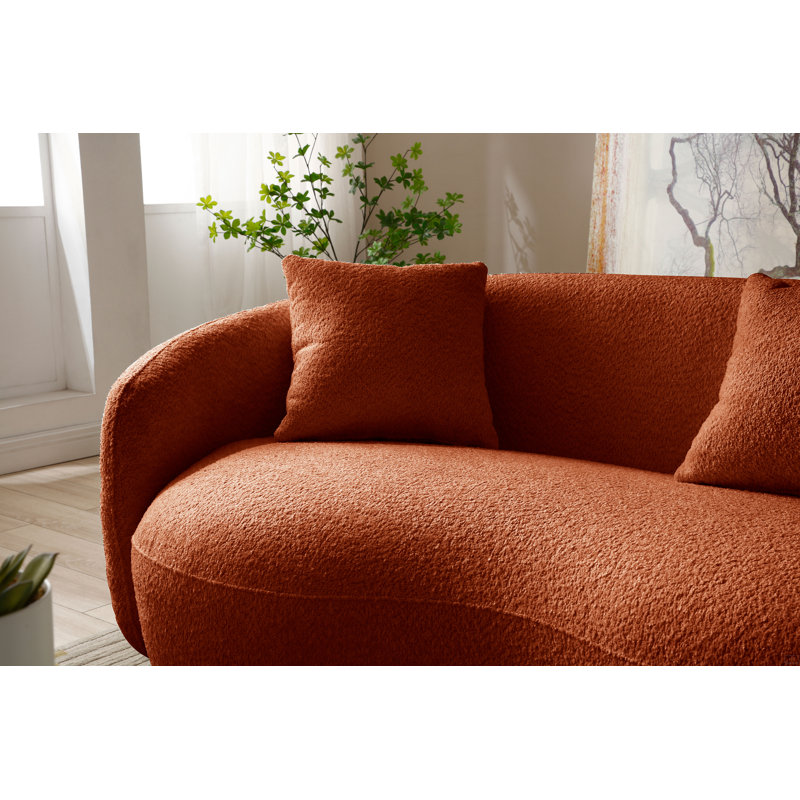 Canapé courbé, canapé en tissu Boucle, Orange